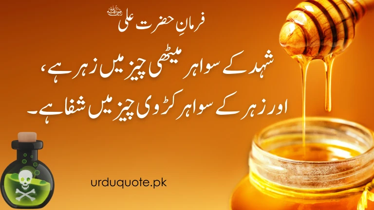 Hazrat Ali quote on hidden wisdom in taste of Honey and Poison