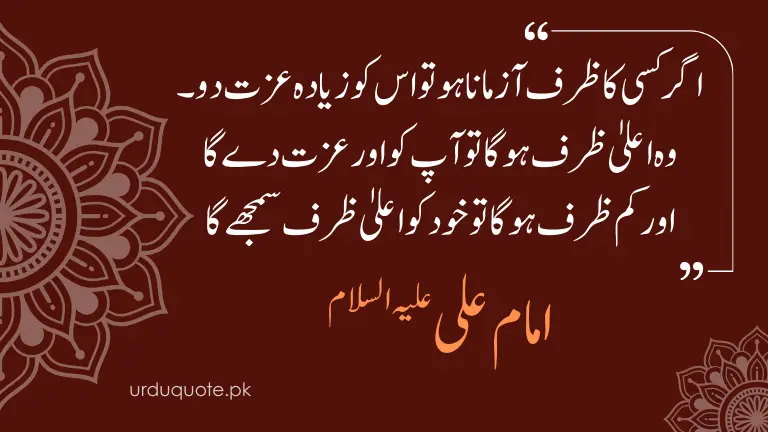 Hazrat Ali quote on testing character with respect.