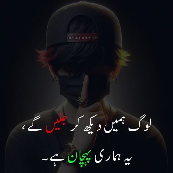 best attitude quote in urdu that People will envy us just by looking at us.