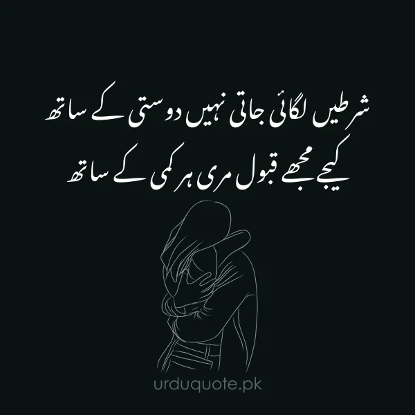 two line poetry on friendship in urdu