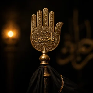 Golden Alam symbol of Hazrat Abbas Muharram profile picture